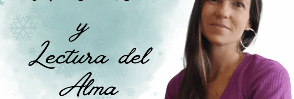 Portada de página web Diferencia entre Registros Akáshicos y Lectura del Alma. Mujer con el fondo blanco feliz, con letras diciendo " Diferencia entre Registros Akáshicos y Lectura del Alma " y un logo de marca.