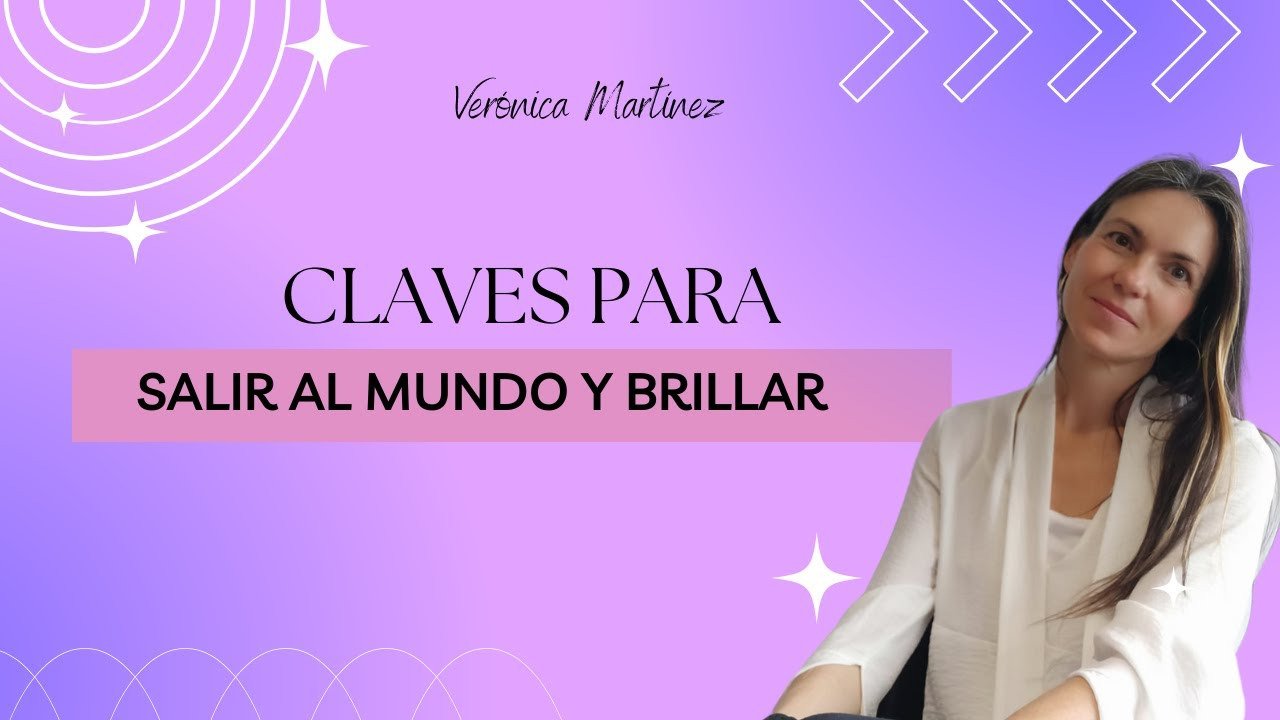 Banner de video con fondo degradado púrpura y diseño moderno, que presenta a Verónica Martínez (mujer de cabello oscuro y blusa blanca) y el texto: "CLAVES PARA SALIR AL MUNDO Y BRILLAR". El contenido trata sobre cómo usar la Casa 10 de la carta natal para descubrir la vocación, la misión y la autoridad natural.